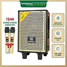 Loa Kéo Karaoke Mini Bluetooth Nanomax S-8C Bass 2 Tấc 20cm Công Suất 50W Có Đọc USB Thẻ Nhớ Hàng Chính Hãng