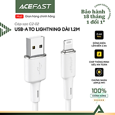 Cáp Acefast USB-A to Light.ning MFI (1.2m) - C2-02 Hàng chính hãng Acefast