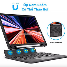 Bao Da Bàn Phím cho iPad Air 11inch M3 , Air 6 11inch M2 , Air 5 , Air 4 Bluetooth Có Đèn Led Phím, Trackpad Mượt, Có Thể Tháo Rời Bàn Phím WIWU Mag Touch - Hàng chính hãng