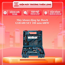 Máy khoan động lực Bosch GSB 600 set 100 món 600W, bảo hành 12 tháng