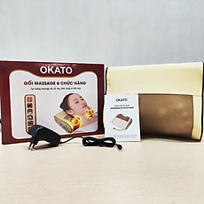Gối massage cổ vai gáy thắt lưng kết hợp xoa bóp chườm nóng giúp giảm đau hiệu quả