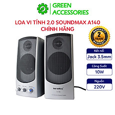 Loa vi tính 2.0 SoundMax A140 Tổng Công Suất 10W - BH 12 Tháng - Hàng Nhập Khẩu