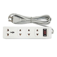 Ổ Cắm Điện Kéo Dài Đa Năng Honjianda HJD-0114R Loại 4 Ổ Có Công Tắc (Dây Dài 5m) - Hàng Chính Hãng