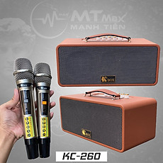 Dàn âm thanh di động KCBox KC-260 - Loa kéo, loa xách tay di động 3 đường tiếng - Hệ thống 2 Loa  và 1 treble, 1 mid - Công suất đến 200W - Kết nối bluetooth 5.0, AUX, USB - Kèm 2 micro không dây UHF - Thiết kế cực sang trọng - Hàng nhập khẩu