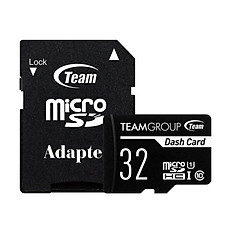 Thẻ nhớ 32gb Dash Card chuyên dụng cho Camera up to 80MB/s  microSDHC Team class 10 U1 (Đen) - Hàng Chính Hãng