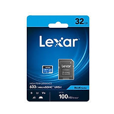 Thẻ nhớ MicroSD Lexar 32/64/128 GB Class 10, U1, V10, A1 633X Tốc Độ 100mb/s - Hàng Chính Hãng