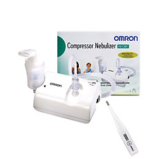1 Máy Xông Mũi Họng Omron NE-C801 + 1 Nhiệt Kế Điện Tử Omron MC 246