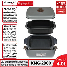 Lẩu điện phủ gốm Ceramic 2 trong 1 Kuvings KMG-200B [4.0L] - Hàng chính hãng