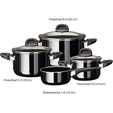 Bộ nồi Silit Modesto Line Induction 4-Piece, màu đen 3 NỒI 1 QUÁNH – MADE IN GERMANY Hàng chính hãng