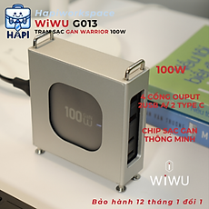 Trạm sạc hàng chính hãng WiWU Warrior 100W Wi-G013: Thiết kế Mag Pro, nhiều cổng sạc 2C2A, sạc nhanh đa thiết bị