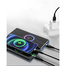 Cáp Sạc WiWu Platinum PT05 3 Trong 1 ( Lighning, Micro, Type C)  Rất Bền Liên Tục Uốn Cong, Dây Bọc Dù Chống Đứt Gãy - Hàng Chính Hãng