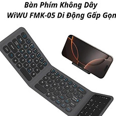 Bàn Phím Gập Gọn Di Động Bluetooth Wi WU FMK-05 Có Bàn Di Chuột Kèm Giá Đỡ Cho Laptop, Máy Tính Bảng, Điện Thoại - hàng chính hãng