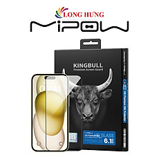 Dán màn hình cường lực Full viền MiPow KingBull Premium-Silk dành cho iPhone 15 Pro Max BJ504 - Hàng chính hãng