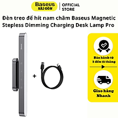 Đèn treo đế hít nam châm Baseus Magnetic Stepless Dimming Charging Desk Lamp Pro (1800mAh, 3000K - 5000K, 24h sử dụng liên tục, chống mỏi mắt)- Hàng chính hãng