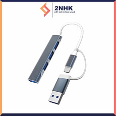 Bộ chuyển đổi TYPE-C sang USB 3.0, cáp chuyển đổi Type-c sang 4 cổng USB tốc độ cao - hàng chính hãng