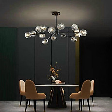 Ảnh thật - Đèn chùm Ca Sỹ Pha Lê tô điểm thiết kế bên trong hiện đại, đèn thả trần phale D990/15 +18 tay, khuyến mại bón