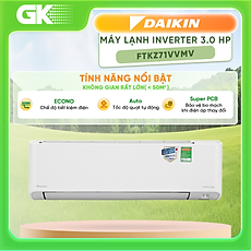 Máy lạnh Daikin Inverter 3.0 HP FTKZ71VVMV - Hàng chính hãng (Chỉ giao HCM)