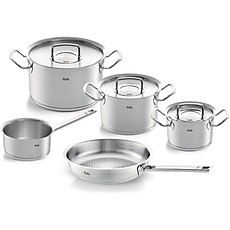 Bộ Nồi Fissler profi set 5 vung thép siêu cao cấp kèm quánh và chảo made in Germany Hàng Chính Hãng