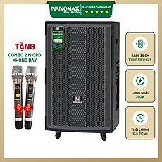 Loa Kéo Nanomax SK-15D2 Xám Bass 40cm Công Suất 550w Karaoke Bluetooth Hàng Chính Hãng
