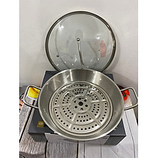 Chảo xào inox kèm hấp Elo Wok 28cm nắp kính