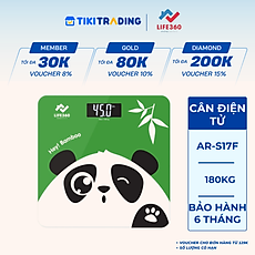 Cân điện tử sức khỏe LIFE360, cân điện tử thông minh, mặt kính cường lực, tải trọng tới 180kg - Hàng chính hãng