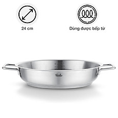 Chảo inox Fissler 086-384-24-100/0 Pure, 24cm Made in Germany Hàng chính hãng