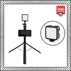 Combo Gậy Selfie P185 + Đèn RGB Hỗ Trợ Ánh Sáng - Combo Phụ kiện quay video, chụp ảnh du lịch - Hàng chính hãng