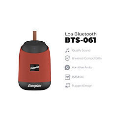 Loa Bluetooth di động Energizer BTS061 kiêm pin dự phòng - Kết nối Bluetooth 5.0, Tích hợp micro, hỗ trợ FM radio, thẻ Micro SD, cổng sạc USB-A - HÀNG CHÍNH HÃNG