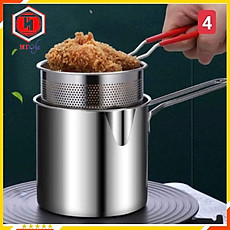Nồi Chiên Ngập Dầu, Nồi Chiên Mini Siêu Tiết Kiệm Dầu Inox Sus304 Phù Hợp Với Bếp Điện, Từ, Gas, Tặng Kèm Rổ Chiên Dày Dặn - Hàng Chính Hãng