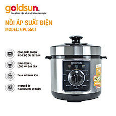 Nồi Áp Suất Điện Đa Năng Goldsun GPC5501 Dung Tích 6L 9 Chế Độ Nấu - Hàng chính hãng Goldsun