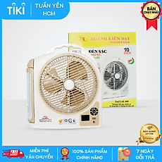 Quạt sạc tích điện Honjianda FL 223 - tích hợp đèn LED & cổng USB - Hàng chính hãng