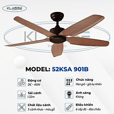 Quạt trần không đèn Klasse 52KSA 901B hàng chính hãng