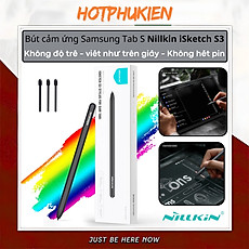Bút cảm ứng cho Samsung galaxy Tab S6 S7 S8 S9 Plus Ultra Nillkin ISketch S3 Stylus đa năng chống tì tay, hít cạnh máy, không lo hết pin - Hàng nhập khẩu