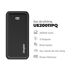 Pin dự phòng Energizer UE20011PQ 20000mAh | Hàng Chính Hãng
