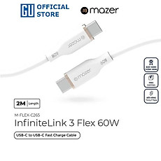 Dây Sạc MAZER Infinite.LINK 3 PD 60W USB-C to USB-C 2M cable (Flex, Silicone) Hàng Chính Hãng