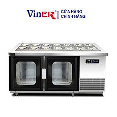 Tủ bàn salad 1m2 cánh kính Viner
