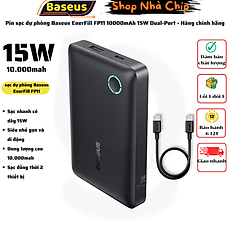 Pin sạc dự phòng Baseus EnerFill FP11 10000mAh 15W Dual-Port - Hàng chính hãng