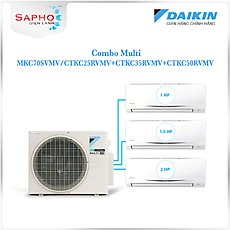 Hệ Thống Máy Lạnh Multi S Daikin Inverter Combo MKC70SVMV/CTKC25RVMV+CTKC35RVMV+CTKC50RVMV Gas R32 Treo Tường 1 Chiều Lạnh Hàng Chính Hãng - Chỉ giao tại HCM