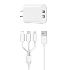 Bộ sạc Wiwu Quick Fast Charger + 3 in 1 Cables Combo Wi-U003  cho điện thoại sạc được 3 thiết bị cùng một lúc - Hàng chính hãng