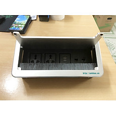 Hộp ổ cắm điện, mạng, HDMI, USB âm bàn Sinoamigo STS-130S, chất liệu nhôm xước cao cấp màu bạc - Hàng chính hãng, có xuất hóa đơn VAT