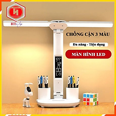 Đèn Học Chống Cận, Đèn Bàn Học 3 Màu, Chỉnh Độ Sáng, Có Đồng Hồ Phù Hợp Mọi Lứa Tuổi