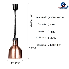 Đèn hâm nóng thức ăn buffet đảm bảo độ nóng và giòn kiểu thả trần có điều chỉnh thu nới dây tuỳ chọn