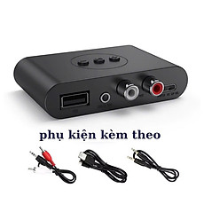 Thiết Bị Nhận Bluetooth, NFC Cho Loa Và Amply Hỗ Trợ Cổng 3.5mm, AV, USB Bộ Thu Phát Bluetooth 5.0 2 in 1 - Chế độ chuyển đổi linh hoạt, Âm Thanh HD, Độ Trễ Thấp, Khoảng Cách Trên 10m Chip thông minh, Cổng kết nối đa dạng RCA AUX USB - Hàng Chính Hãng