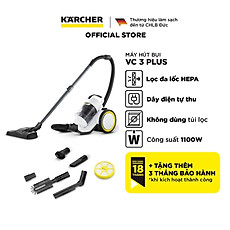 Máy hút bụi khô không dùng túi lọc bụi Karcher VC 3 Plus công suất 1100w màu trắng - bảo hành 18 tháng
