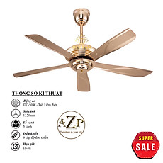 Siêu Sales QUẠT TRẦN AZP- 5 CÁNH KIM LOẠI, CÔNG XUẤT 50W, CÓ REMOTE- Hàng Nhập Khẩu