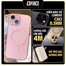 Ốp lưng mỏng chống vân tay màu hồng cho iPhone 16plus / ip16 / ip15 / 15plus / ip14 - Hàng nhập khẩu