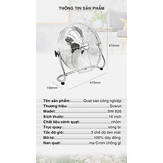QUẠT SÀN SOWUN SW 826 Hàng chính hãng