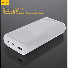 Sạc dự phòng AKUS A22LUX 20000 mAh sạc Nhanh 18W - Hàng chính hãng