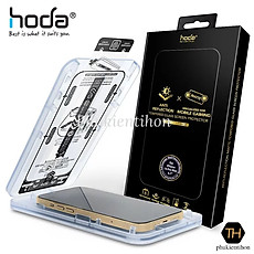 Dán cường lực HODA 2in1 Chống Chói + Chống Vân Tay/ Chống Chói + Chống Nhìn Trộm dành cho iPhone 14 Pro Max/ 14 Pro Kèm Khung Dán - Hàng nhập khẩu
