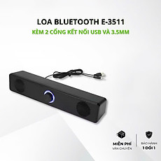 Loa Buletooth Bass siêu mạnh kết nối PC Laptop điện thoại tivi, loa vi tính để bàn E-3511 công suất 6W Usb/ jack 3.5mm – Hàng chính hãng